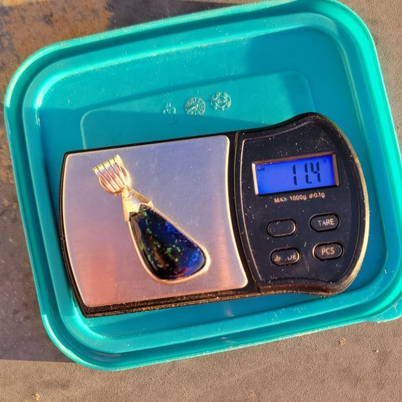 Amazing large azurmalachite Native American handmade 925 sterling silver pendant - Picture 11 of 16